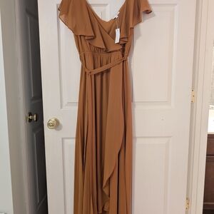 Elegant Brown Women's Dress